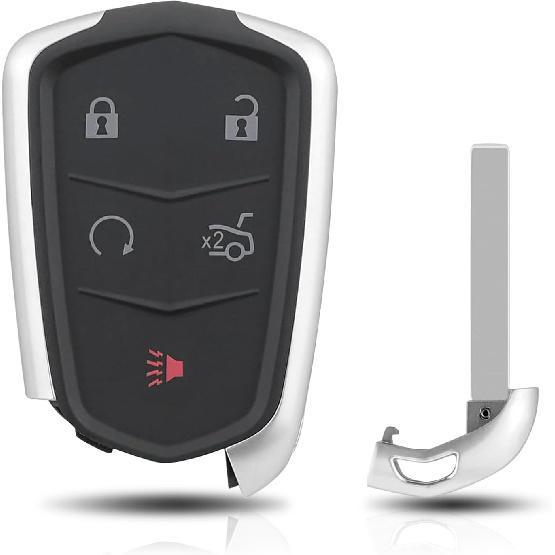 Key Fob Cover Replacement Fits for 2014- Cadillac ATS CTS CT6 XT4 XT5 XT6 XTS SRX Keyless Entry Key Fob Case Shell HYQ2AB