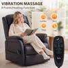 Electric Lift Chair with Vibration Massage and Heat Function, Senior Chair Made of Brown PU Leather