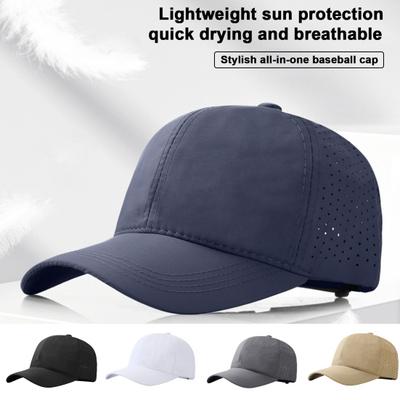 Unisex-Baseballmütze, ausgehöhltes Netzgewebe, einfarbig, lange Krempe, UV-Schutz, Sonnenschutz, schnelltrocknend, spritzwassergeschützt, leichte Outdoor-Kappe für Damen und Herren