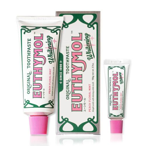 [Official Japanese Product] EUTHYMOL White Pink Toothpaste 106g + 20g Peach Floral Mint Scent