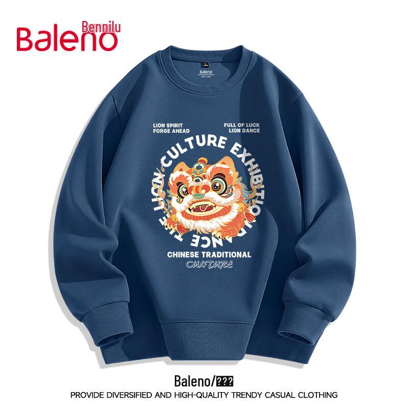 

Baleno Men s Heavyweight Loose Fit Lion Dance Print Sweatshirt 3XL