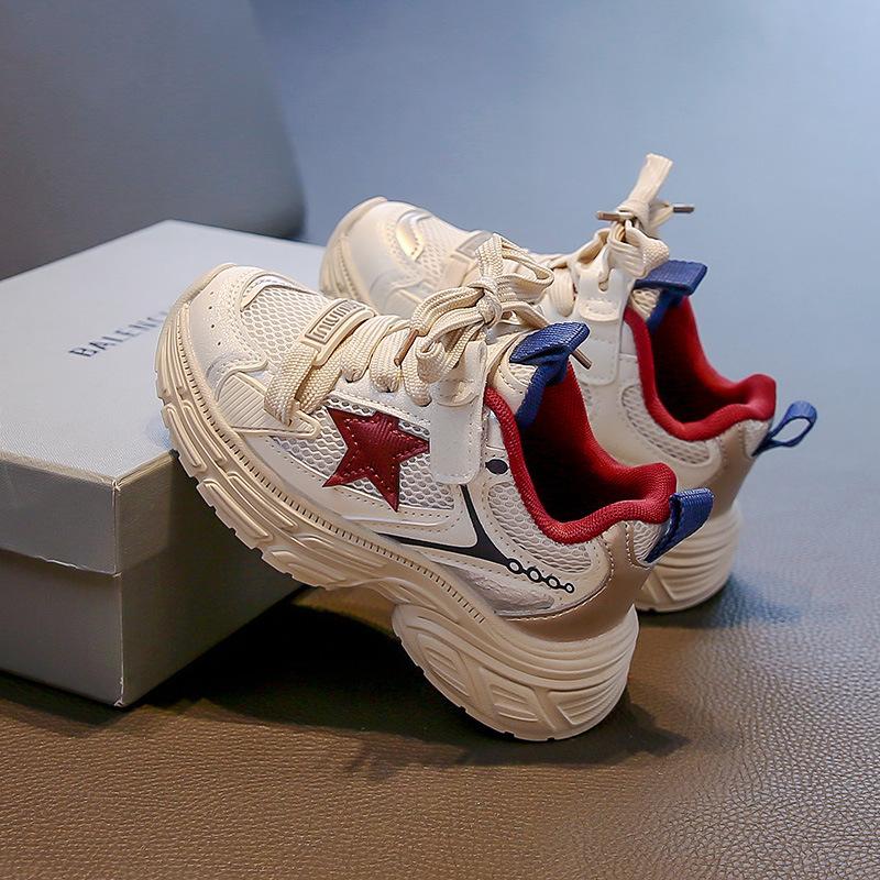 Children's 2025 autumn new soft-soled non-slip sneakers mesh breathable boys and girls dad shoes