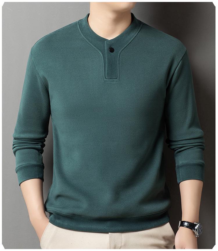 Men's New Arrival Fleece-Lined Hoodie - Simple, Stylish, and Warm with a Single-Button Closure and Long Sleeves.