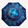 1pc Mystical Mandala Design Automatic Folding Umbrella - Portable 3-Fold Design, 8-Bone Iron Frame Outdoor Umbrella, Perfect Festival Gift for Fans, T