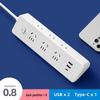 USB Power Strip with Multi-Outlet Extension Cord for Office and Dorm Use