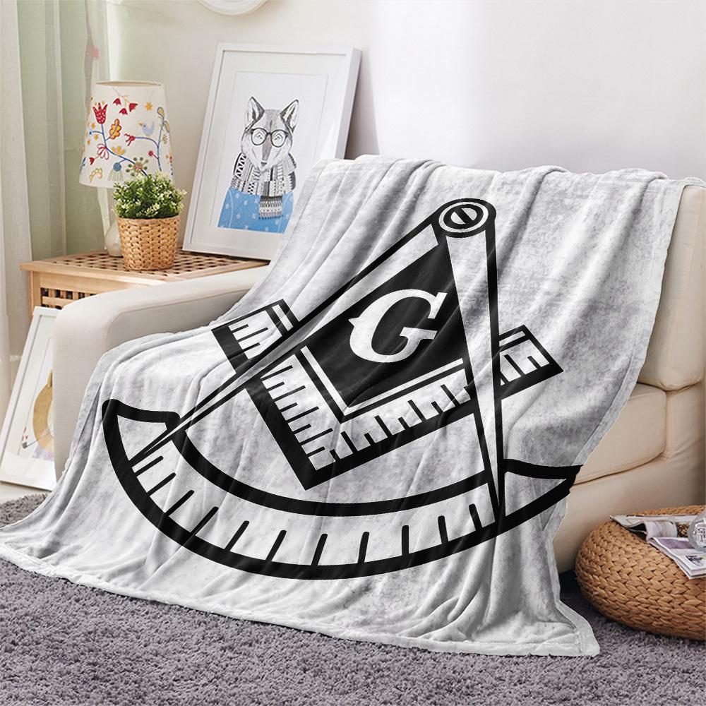 Freemasonry  Print Flannel Blanket, High Quality Comfortable for All Seasons, Home Decor, Warmth and Comfort