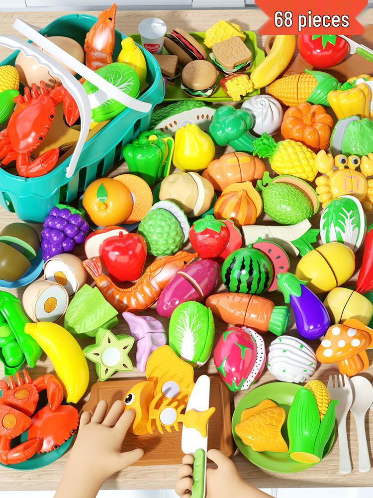Peelable Pretend Play Fruits & Veggies Set - Fun Kitchen Toy for Children
