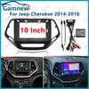 10 Inch Car Frame Fascia Adapter Canbus Box Decoder For Jeep Cherokee 2014-2018 Android Radio Dash Fitting Panel Kit