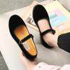 Cloth shoes cloth shoes women's black belt women's shoes slope heel dancing mother cloth shoes