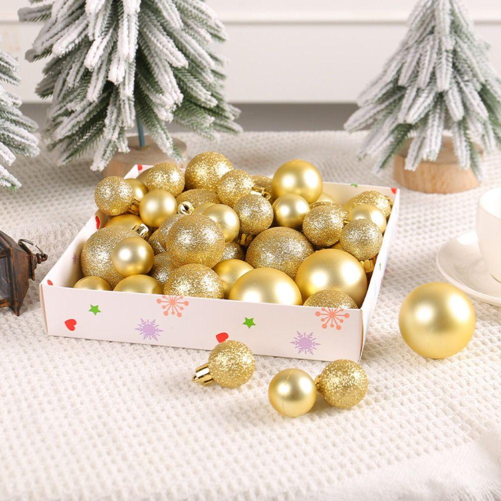 44pcs Delicate Christmas Ball Set Shatterproof Hanging Ornament  Room