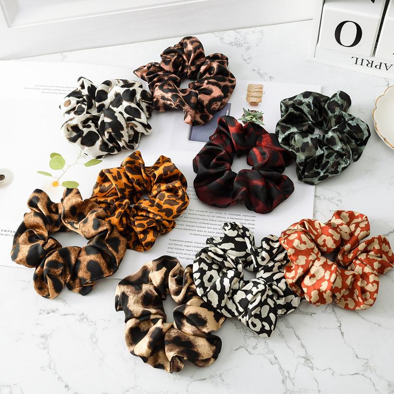 Bold Leopard Animal Print Hair Scrunchies Wild Aesthetic Patterned Hair Ties High Elasticity Urban Fashion Style Headwear