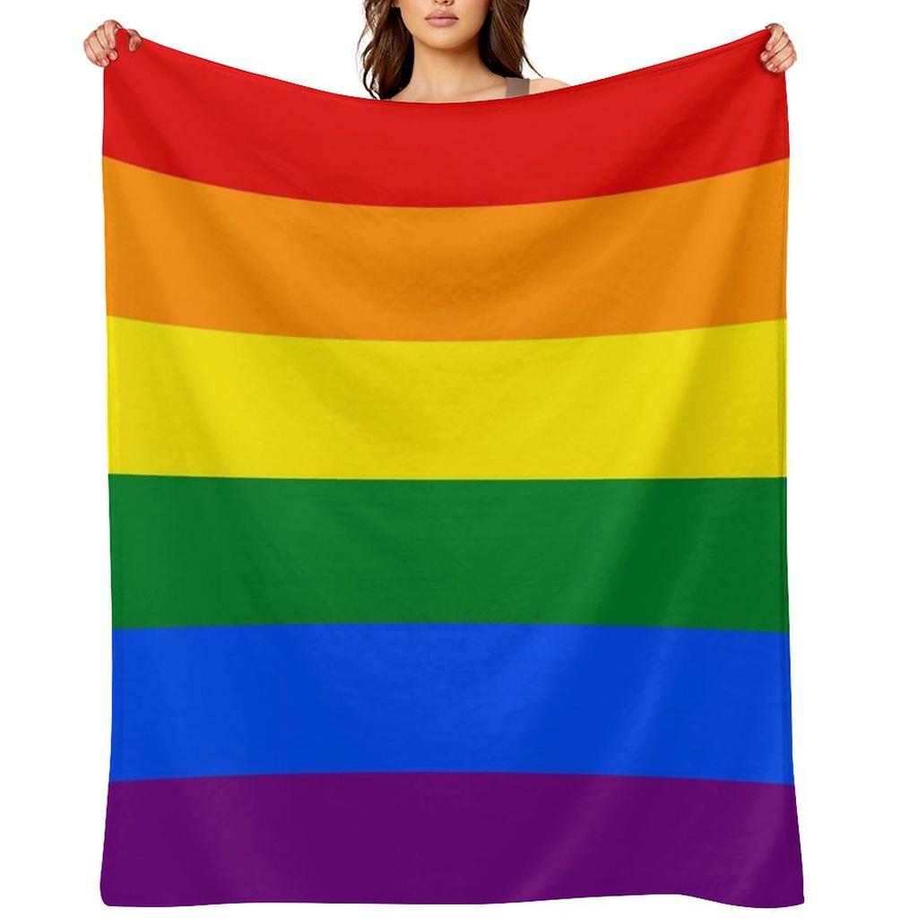 RAINBOW FLAG Gifts & Products Throw Blanket bed plaid Thin Softest Retros Blankets