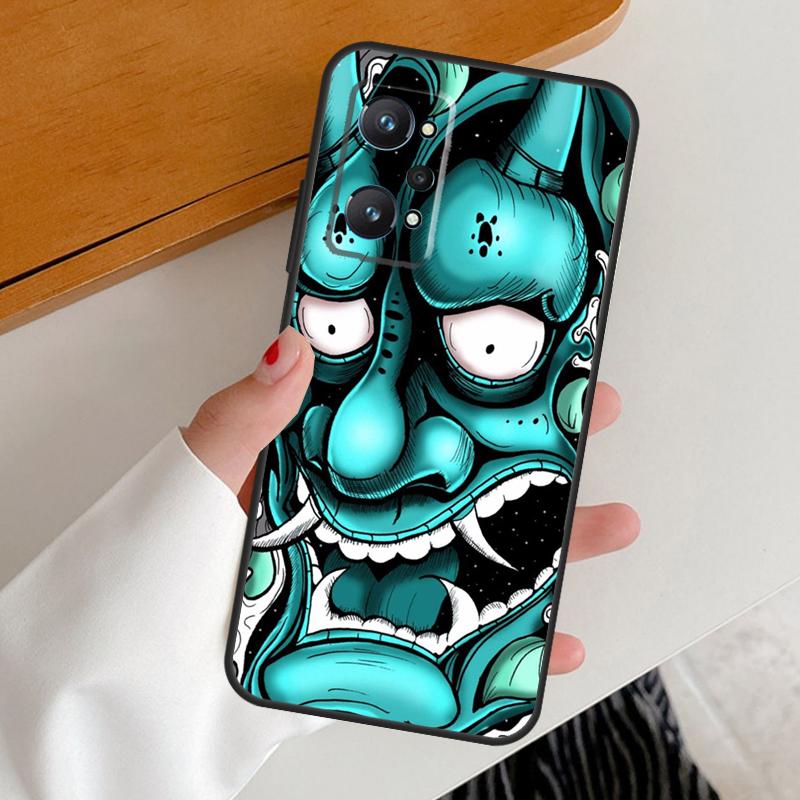 Japanese Oni Hannya Demon Mask For Realme 14 10 11 12 13 Pro Plus GT6 GT7 15 Pro C65 C67 C63 C61 C55 C51 C53 C35 C75 Case