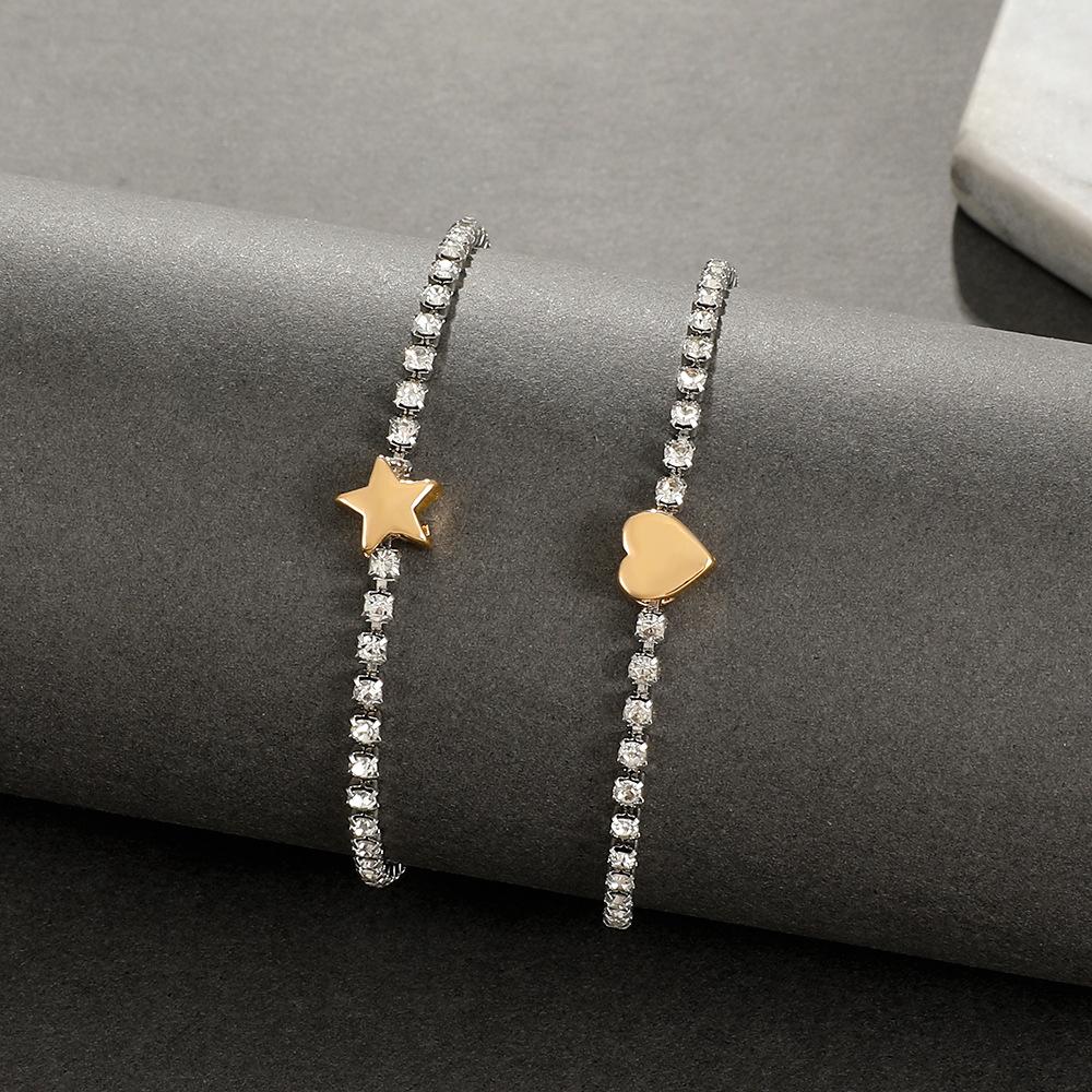 Ins wind Nischenliebe Sternarmband, verblasst nicht einfaches DIY Honigkrallenkette wildes Zirkon Diamantarmband Damen