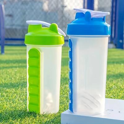 Medicine Box Shaker Milk Shaker Water Bottle 7 Days Medicine Box 2-in-1 Fitness Cup Sports Bottle Protein Powder Shaker