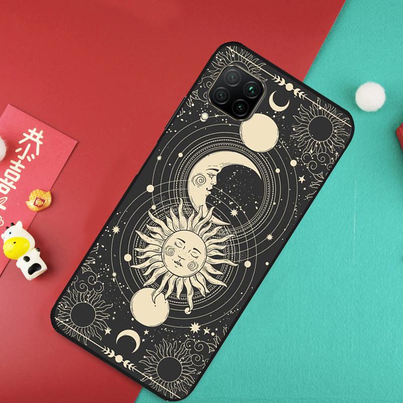 

Чехол с изображением Солнца, Луны и Лица для Huawei Nova 7i 8i 11i 12i Y73 Y72 Y61 Y91 Y90 Y70 Y60 9 10 SE 11 Pro P30 P40 Lite Huawei Nova 8i