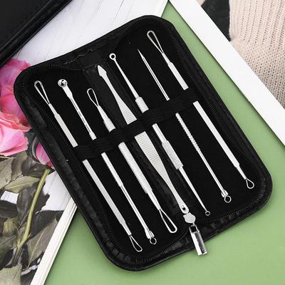 Double-Ended Acne & Blackhead Removal Kit with Tweezers