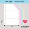 1000 Pages 190-2345 Dot Matrix Three-Part Color Continuous Receipt Paper with Two-thirds/One-third Split