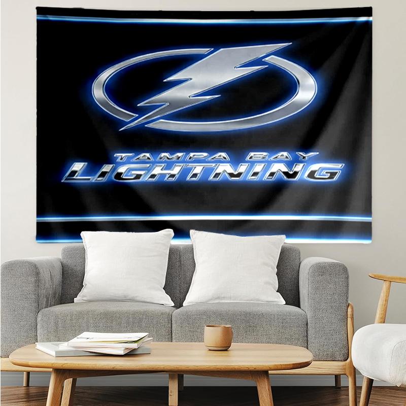 1PC Tampa Lightning Logo Tapestry Accessories Playroom Tapestry, for Bedroom,Livingroom, dormitory Room Wall Decor Fan Birthday Gifts