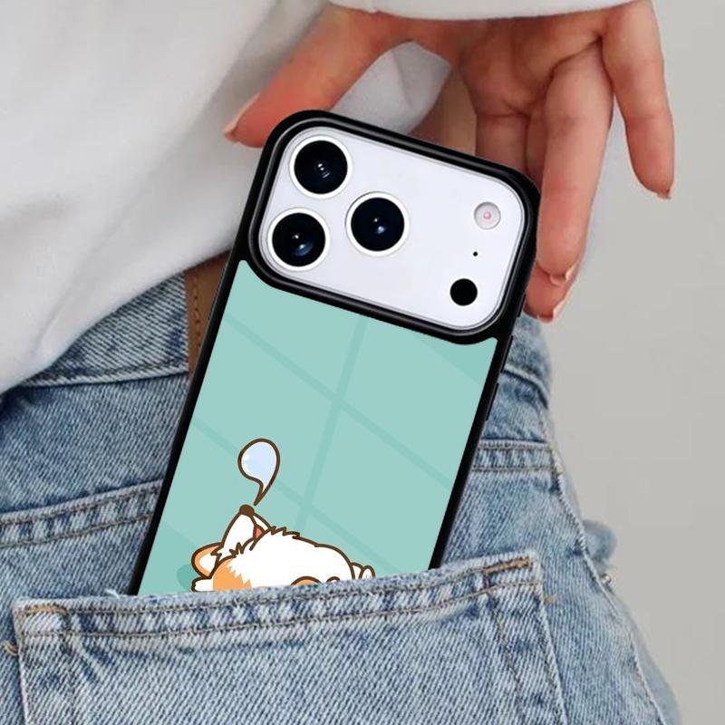 Cartoon Corgi Dog soft Phone Case for iPhone 16e 15 14 13 12 17 Pro Max Plus Air 17pro Cover Coque