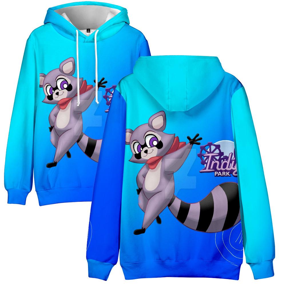 9 Farben Mode Indigo Park Cartoon Bedruckte Hoodies Herbst Langarm Unisex Pullover Streetwear Lustige Kleidung