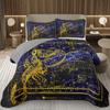 Zodiac Constellation Bedspread Queen/King/Twin Boho Exotic Coverlet Galaxy Star Quilted Bedding Set for Girls Women Room Decor