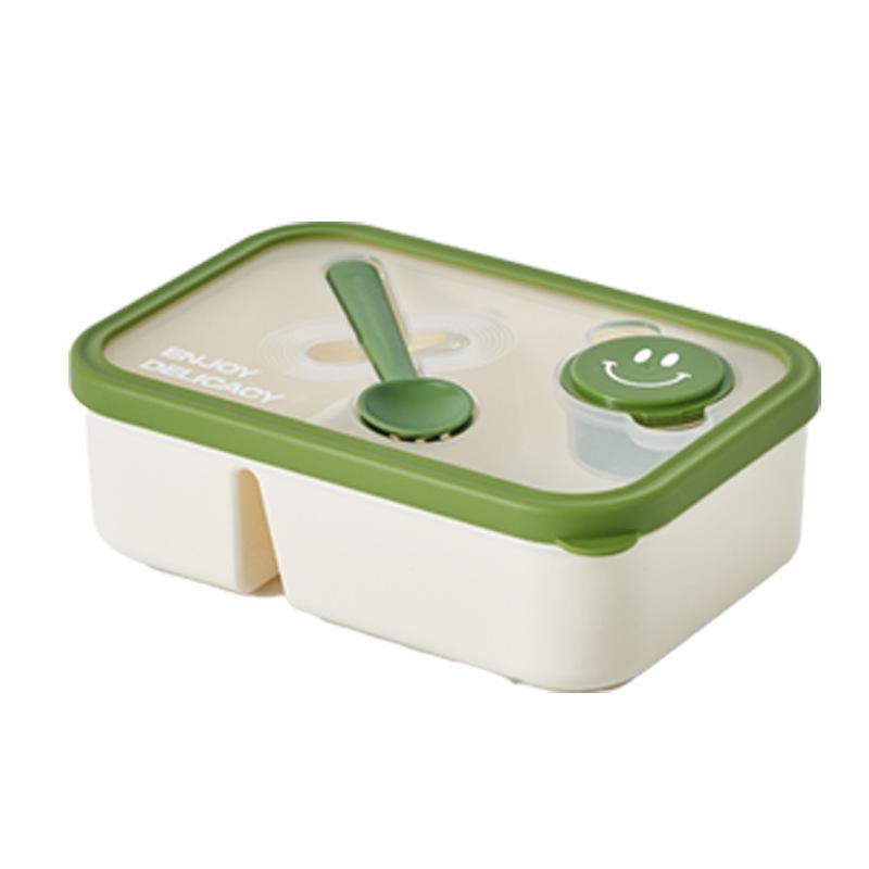 Microwaveable Bento Lunch Box with Utensils & Dressing Container