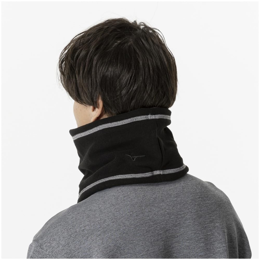 Mizuno Training Wear Reversible Fleece Neck Black X Free Size Warmer, 32JYB700, Black,