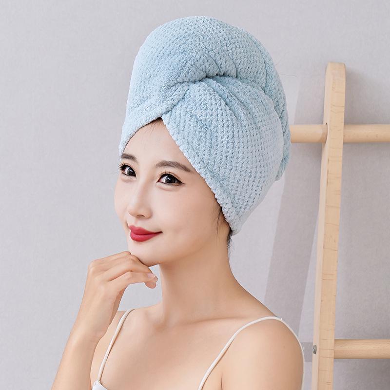 Women's Quick-Dry Coral Fleece Hair Towel and Bath Cap