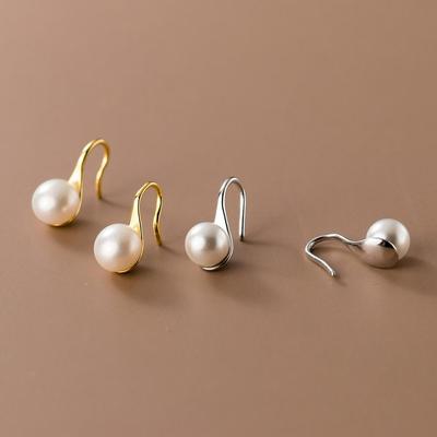 Freshwater Pearl Earrings, Stud Earrings, Sweet White Pearl Ear Hooks, Versatile Temperament, and High-end Earrings.