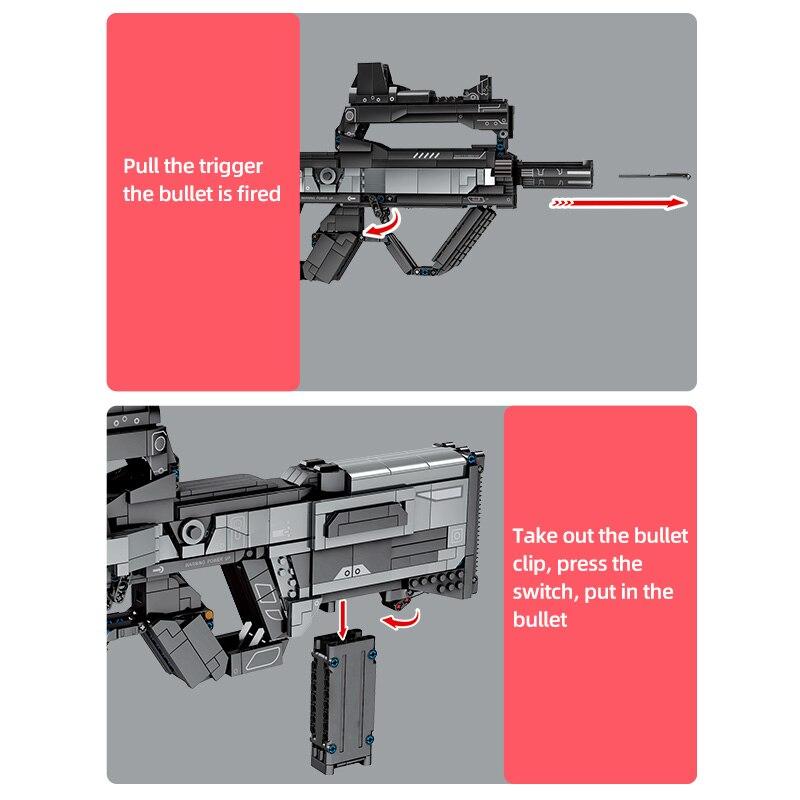 1430 шт. Техника штурмовая винтовка строительные блоки набор создатель пистолет игрушка — фото 3