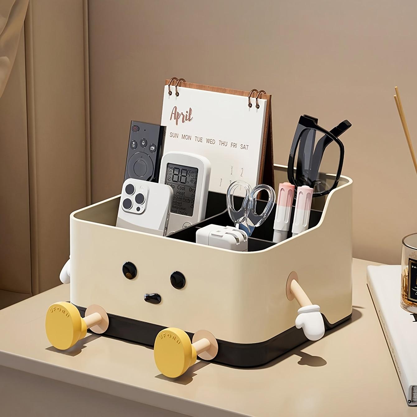 

Пластиковый настольный органайзер с открытым верхом - многофункциональный настольный ящик для хранения косметики, пультов дистанционного управления, офисных принадлежностей, дизайна two-legged sitting and standing