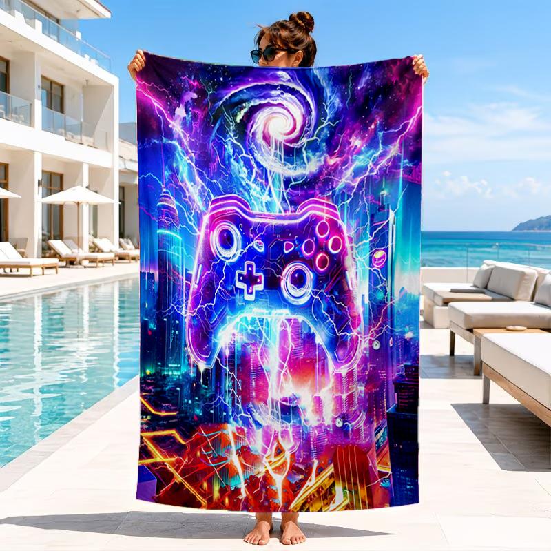 Colorful Gaming Controller Beach Towel, Microfiber Beach Towel, Perfect For Pool, Beach, Travel, Home Decor Beach Party Fan Gifts