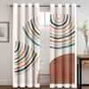 Abstract Geometric Bohemian Art Graffiti Morandi Light Filtering Drapes Window Curtains for Living Room Bedroom Decor 2 Pieces