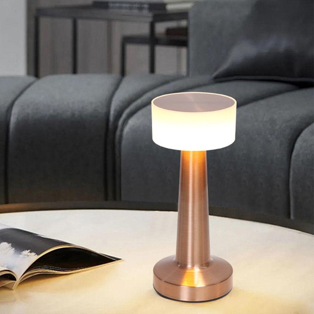 Dimmable Retro Table Lamp Cordless Bedside Ambient Lights Rechargeable Desk Light Hotel Decor