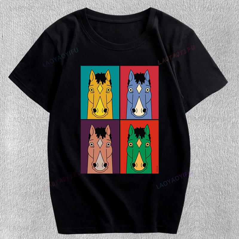 Bojack Horseunisex Graphic T Shirts Student Kids Oversided Cheap Polyester Streetwear Harajuku Shoujo Girl Style Unisex Clothing