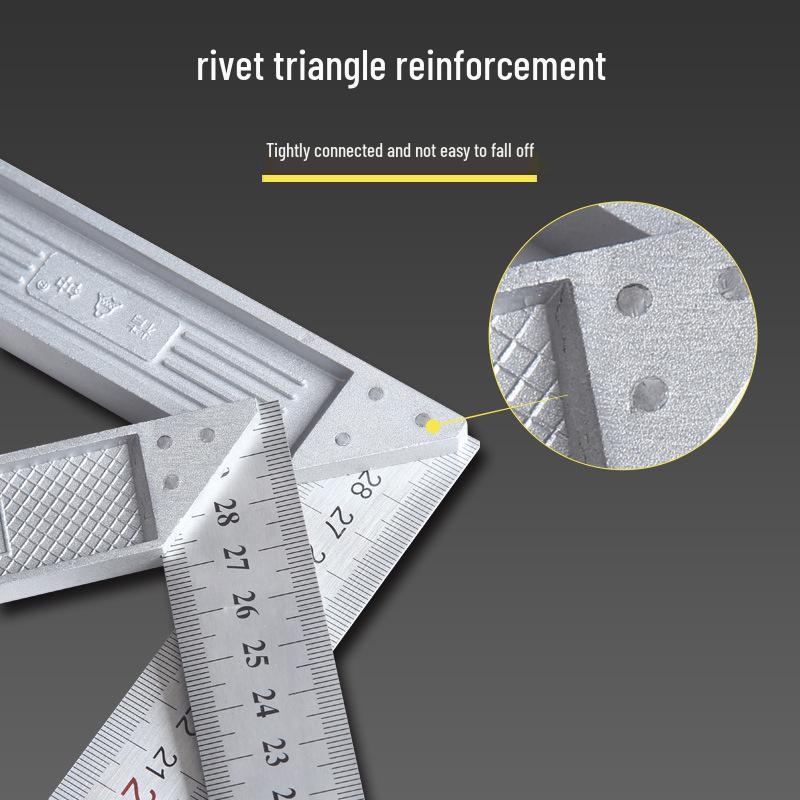 High Precision 90° Stainless Steel & Aluminum Angle Ruler for Woodworking