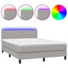 Maison Exclusive - Sommier à lattes de lit et matelas et LED Gris clair 140x200 cm