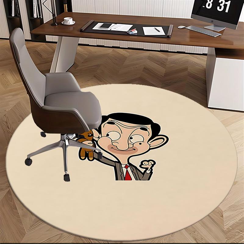 Mr. Bean Chair Mat - Round Carpet for Home Decor, Office Use, Living Room