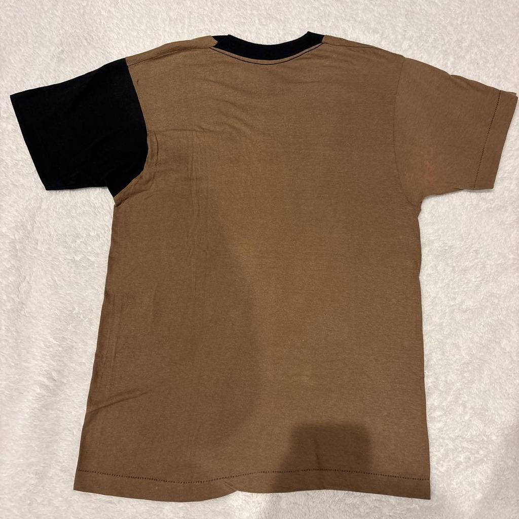 [USED] Rare and Rare 80s Brown-black Two-tone T-shirt Made In the USA, Single Stitched