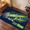 Seattle Seahawks Personalized Crystal Velvet Carpet, Customized Name Text Soft Anti‑Slip Rug for Living Room Bedroom