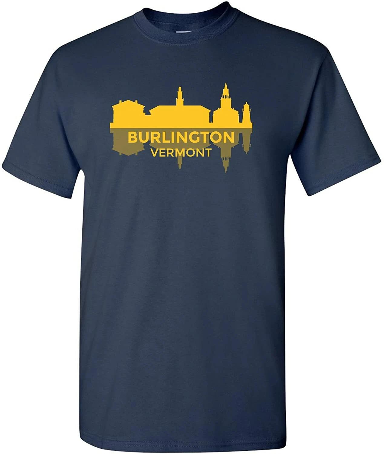 Burlington Vermont Skyline - City Classic Sports Team T Shirt - Navy L