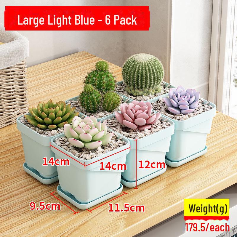 

Креативный дышащий квадратный цветочный горшок с поддоном - утолщенный пластик для дома или офиса