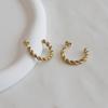 _FF82g Surgical Steel 25mm Gold Twist Hoop Earrings