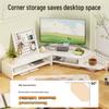 Corner Desktop Monitor Stand with Storage Rack