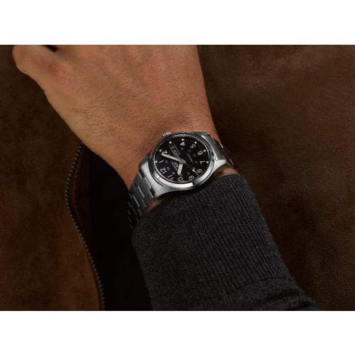 Seiko SRPJ81K1 Men's Automatic Watch with Manual Winding, Black, Overseas Model