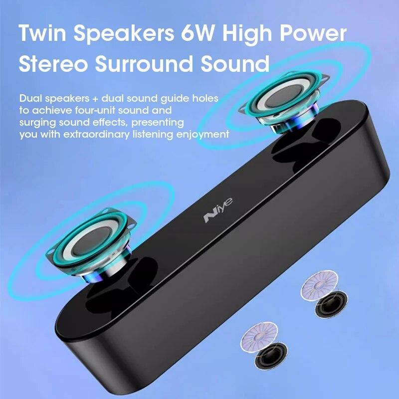 4D Surround Soundbar With RGB Light Speakers Computer Stereo Bass Subwoofer Speaker for Laptop PC Home Theater Caixa De Som