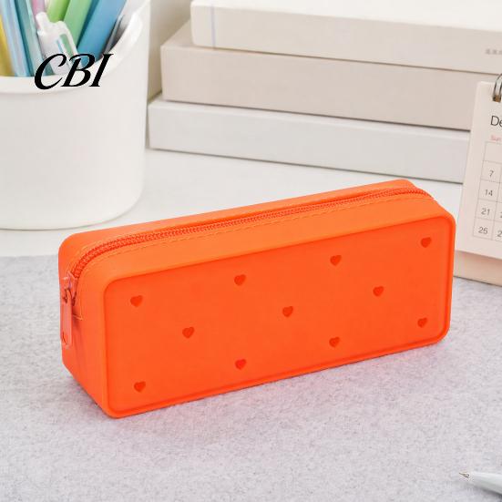 Supplies Bag Silicone Pencil Case, Cute Heart Star Shape Large Pouch, Case Soft Pen for Students, School Stationery Organizer
