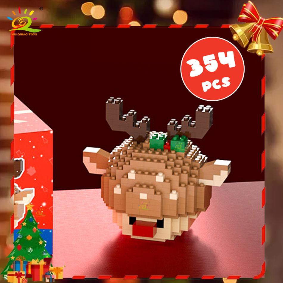 Non-Toxic Mini Blocks Christmas Santa Claus Model Micro Bricks Building Block Toy For Kids Snowman Children S Toy Christmas Gift No Box