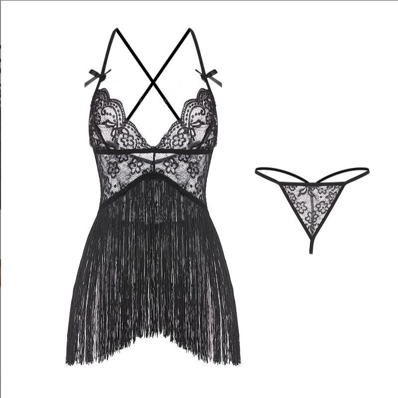 Temptation Thin Lace Flower Printed Underwear Suit Sexy Women Sheer Sleeveless Lingerie Set Female Sexy Lace Erotic Costumes